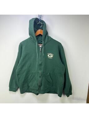 Vintage 90s Green Bay Packers Zip Up Hoodie Women 2XL